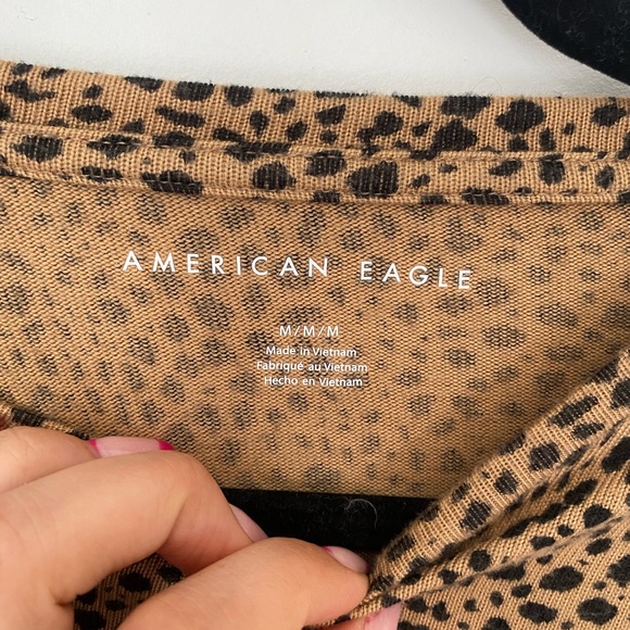 American Eagle Long Sleeve Cropped Shirt - Picture 2 of 3